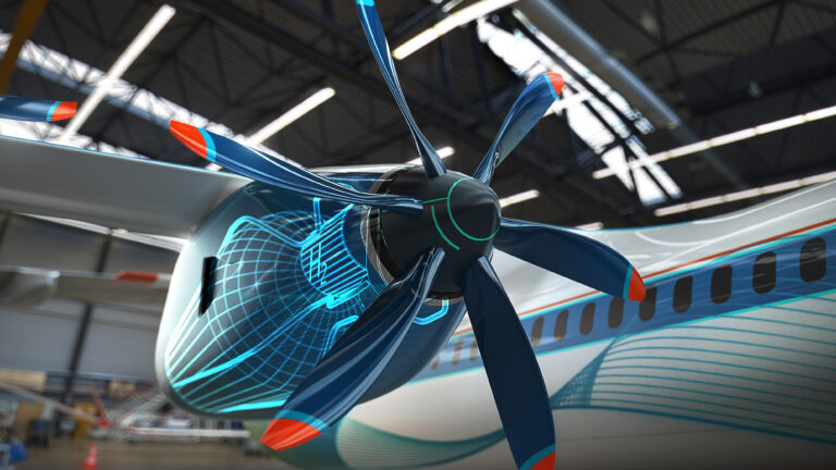 Visualisierung: Flugzeug-Turbine visualisiert mit einem Mesh