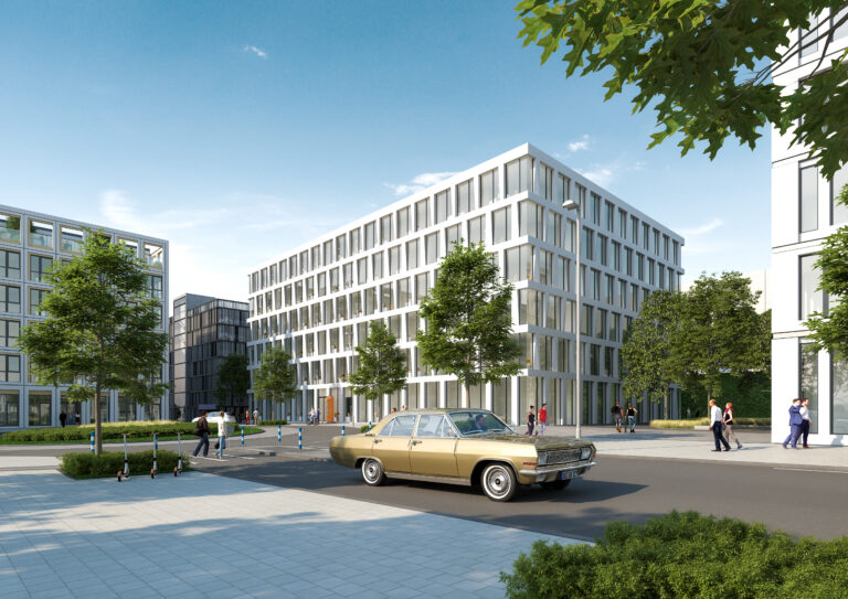 Visualisierung Landmarken Opelring Frontansicht Haus