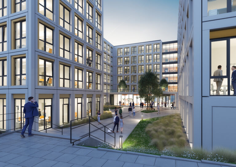 Visualisierung des Landmarken Opelring Innenhot mit Treppe