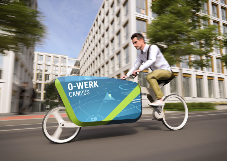 Visualisierung Landmarken Opelring Mann auf Fahrrad